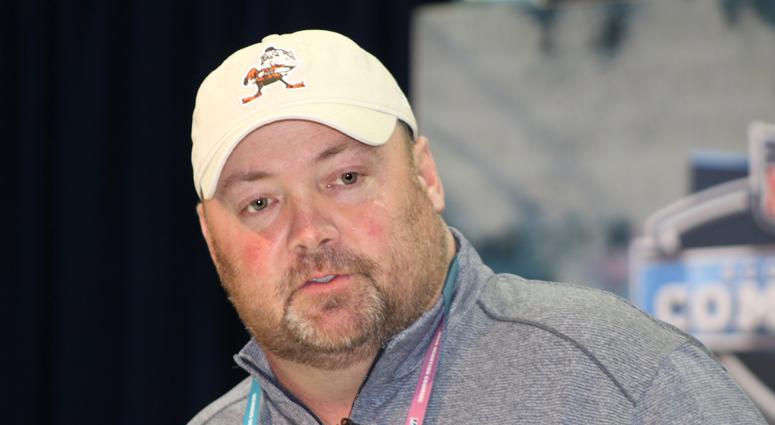 Browns head coach Freddie Kitchens speaks at the 2019 NFL Combine