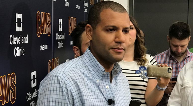 Cavaliers general manager Koby Altman speaks with reporters following the 2018 NBA Draft. Cavaliers general manager Koby Altman speaks with reporters following the 2018 NBA Draft.