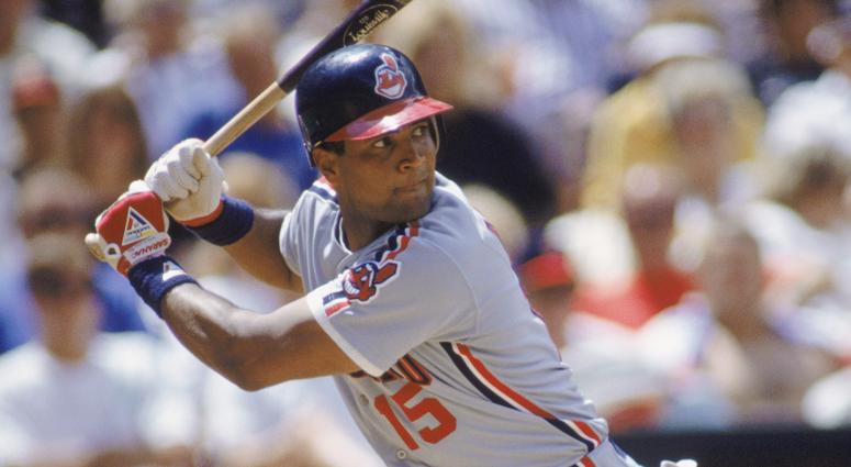 1990: Catcher Sandy Alomar Jr. #15 of the Cleveland Indians readies for the pitch during an MLB game during the 1990 season. (Photo by Stephen Dunn/Getty Images) 1990: Catcher Sandy Alomar Jr. #15 of the Cleveland Indians readies for the pitch during an MLB game during the 1990 season. (Photo by Stephen Dunn/Getty Images)