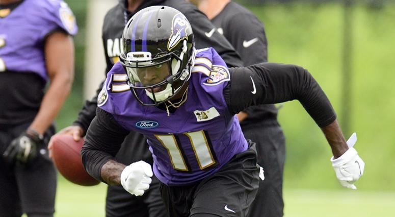 Baltimore Ravens wide receiver Breshad Perriman (11) during training camp at Under Armour Performance Center. Breshad Perriman Cleveland Browns sign former Baltimore Ravens receiver