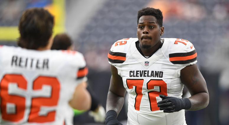 Oct 15, 2017; Houston, TX, USA; Cleveland Browns offensive tackle Shon Coleman (72) warms up before the game against the Houston Texans at NRG Stadium. Mandatory Credit: Shanna Lockwood-USA TODAY Sports Oct 15, 2017; Houston, TX, USA; Cleveland Browns offensive tackle Shon Coleman (72) warms up before the game against the Houston Texans at NRG Stadium. Mandatory Credit: Shanna Lockwood-USA TODAY Sports