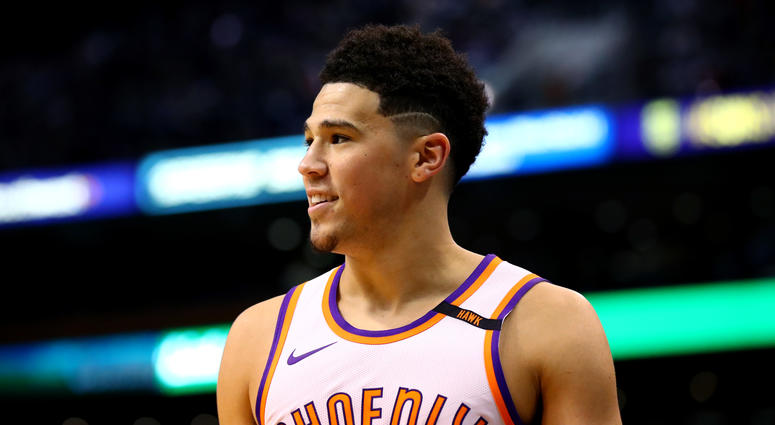 Phoenix Suns guard Devin Booker against the Oklahoma City Thunder