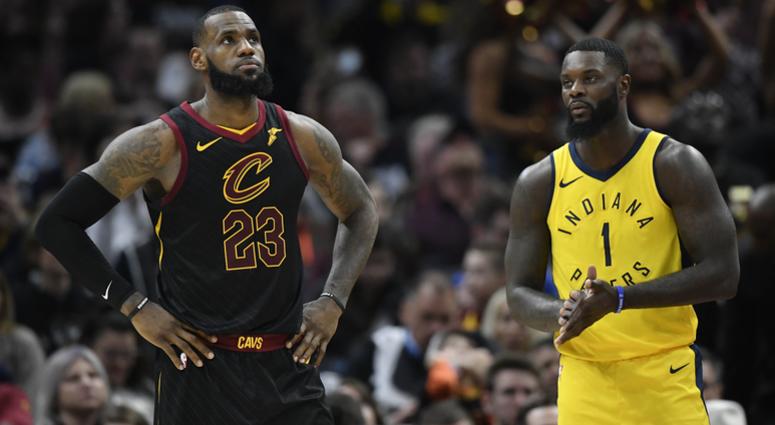 Cavaliers forward LeBron James (23) and Indiana Pacers guard Lance Stephenson (1) in the second quarter in game one of the first round of the 2018 NBA Playoffs Cavaliers forward LeBron James (23) and Indiana Pacers guard Lance Stephenson (1) in the second quarter in game one of the first round of the 2018 NBA Playoffs