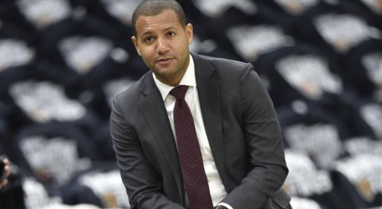 Cleveland Cavaliers general manager Koby Altman sits on the scorers table before a game against the Indiana Pacers in game one of the first round of the 2018 NBA Playoffs at Quicken Loans Arena. Cleveland Cavaliers general manager Koby Altman sits on the scorers table before a game against the Indiana Pacers in game one of the first round of the 2018 NBA Playoffs at Quicken Loans Arena.