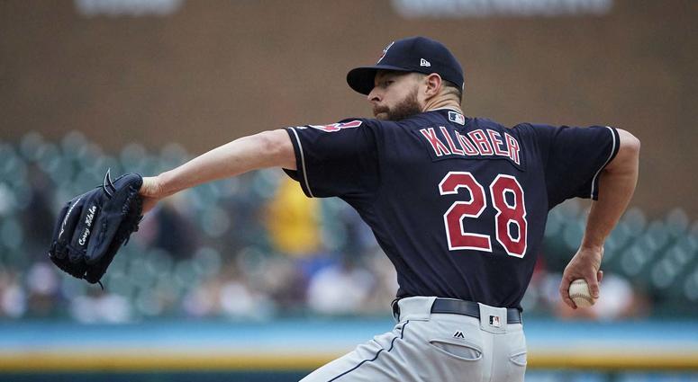 Cleveland Indians starting pitcher Corey Kluber (28) pitches in the first inning against the Detroit Tigers at Comerica Park. Mandatory Credit: Rick Osentoski-USA TODAY Sports