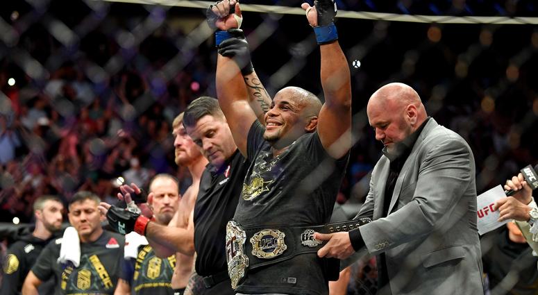 Daniel Cormier celebrates beating Stipe Miocic during UFC 226 at T-Mobile Arena. Daniel Cormier celebrates beating Stipe Miocic during UFC 226 at T-Mobile Arena.