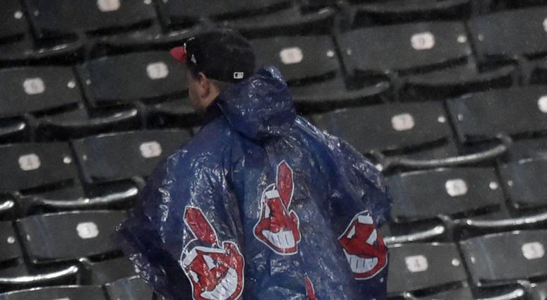 Jul 23, 2018; Cleveland, OH, USA; A fan walks in the stands during a rain delay of a game between the Cleveland Indians and the Pittsburgh Pirates at Progressive Field. Mandatory Credit: Jul 23, 2018; Cleveland, OH, USA; A fan walks in the stands during a rain delay of a game between the Cleveland Indians and the Pittsburgh Pirates at Progressive Field. Mandatory Credit: David Richard-USA TODAY Sports