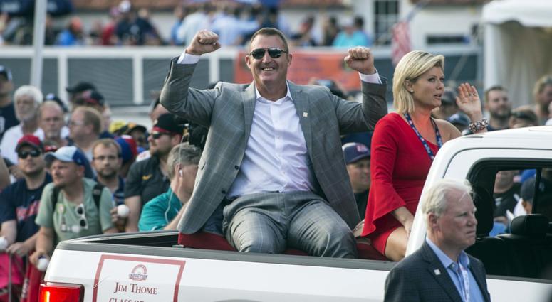 Jul 28, 2018; Cooperstown, NY, USA; Hall of Fame Inductee Jim Thome arrives at National Baseball Hall of Fame. Jul 28, 2018; Cooperstown, NY, USA; Hall of Fame Inductee Jim Thome arrives at National Baseball Hall of Fame.