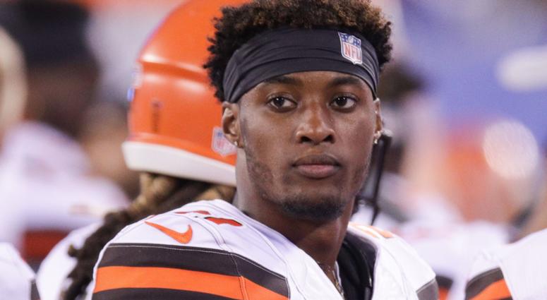 Cleveland Browns cornerback Denzel Ward (21) looks on during the second half against the New York Giants at MetLife Stadium.