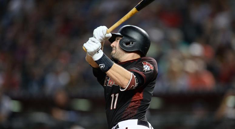 Sep 22, 2018; Phoenix, AZ, USA; Arizona Diamondbacks center fielder A.J. Pollock (11) hits a solo home run against the Colorado Rockies during the fifth inning at Chase Field. Mandatory Credit: Joe Camporeale-USA TODAY Sports Sep 22, 2018; Phoenix, AZ, USA; Arizona Diamondbacks center fielder A.J. Pollock (11) hits a solo home run against the Colorado Rockies during the fifth inning at Chase Field. Mandatory Credit: Joe Camporeale-USA TODAY Sports