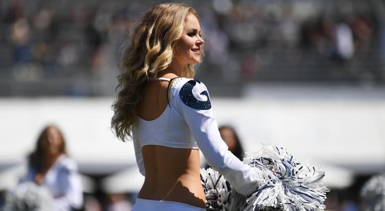 Sep 23, 2018; Los Angeles, CA, USA; Los Angeles Rams cheerleaders perform before the game against the Los Angeles Chargers at Los Angeles Memorial Coliseum. Mandatory Credit: Richard Mackson-USA TODAY Sports Sep 23, 2018; Los Angeles, CA, USA; Los Angeles Rams cheerleaders perform before the game against the Los Angeles Chargers at Los Angeles Memorial Coliseum. Mandatory Credit: Richard Mackson-USA TODAY Sports