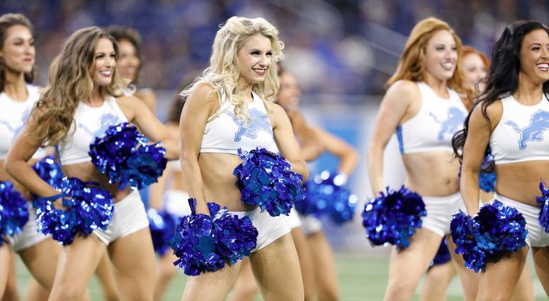 Sep 23, 2018; Detroit, MI, USA; Detroit Lions cheerleaders perform before the game against the New England Patriots at Ford Field. Mandatory Credit: Raj Mehta-USA TODAY Sports Sep 23, 2018; Detroit, MI, USA; Detroit Lions cheerleaders perform before the game against the New England Patriots at Ford Field. Mandatory Credit: Raj Mehta-USA TODAY Sports