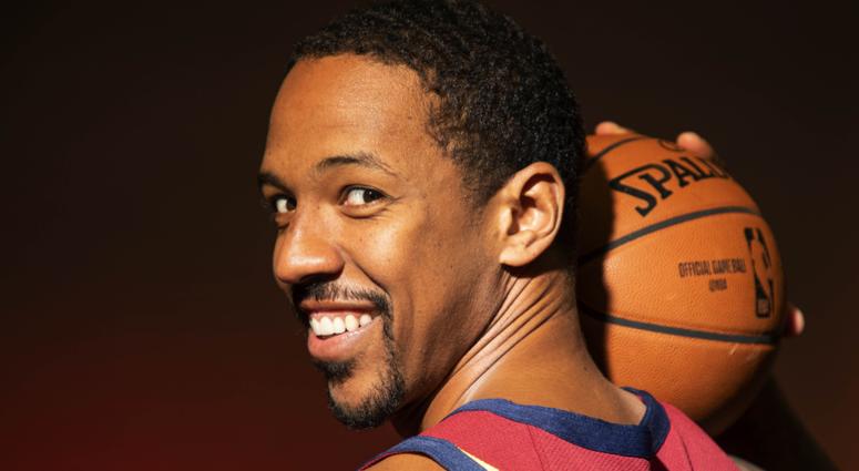 Sep 24, 2018; Cleveland, OH, USA; Cleveland Cavaliers center Channing Frye (9) poses during Cavs Media Day at Cleveland Clinic Courts. Mandatory Credit: Scott R. Galvin-USA TODAY Sports Sep 24, 2018; Cleveland, OH, USA; Cleveland Cavaliers center Channing Frye (9) poses during Cavs Media Day at Cleveland Clinic Courts. Mandatory Credit: Scott R. Galvin-USA TODAY Sports