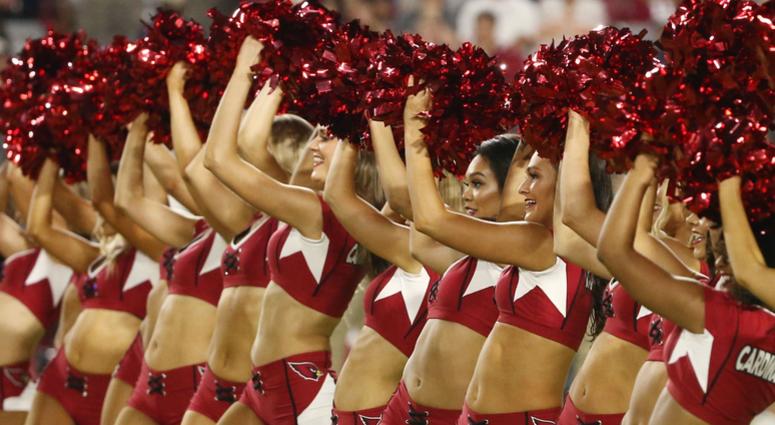 Arizona Cardinals cheerleaders perform in the second half during a preseason NFL football game on Aug. 11, 2018 at University of Phoenix Stadium in Glendale, Ariz. Chargers Vs Cardinals 2018 Arizona Cardinals cheerleaders perform in the second half during a preseason NFL football game on Aug. 11, 2018 at University of Phoenix Stadium in Glendale, Ariz. Chargers Vs Cardinals 2018