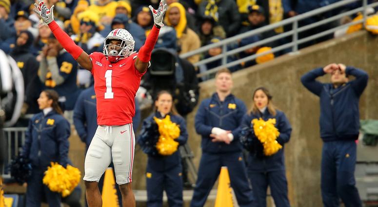 Ohio State Buckeyes cornerback Jeffrey Okudah (1) reacts during the second quarter against the Michigan Wolverines at Ohio Stadium. Ohio State Buckeyes cornerback Jeffrey Okudah (1) reacts during the second quarter against the Michigan Wolverines at Ohio Stadium.