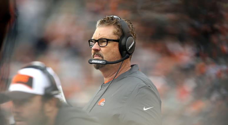 Cleveland Browns interim head coach Gregg Williams stands on the sidelines against the Cincinnati Bengals in the second half at Paul Brown Stadium.