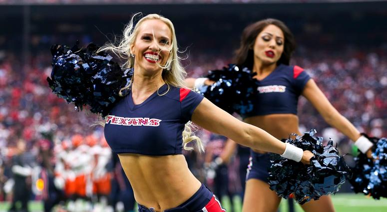 Dec 2, 2018; Houston, TX, USA; A Houston Texans cheerleader performs during the fourth quarter against the Cleveland Browns at NRG Stadium. Mandatory Credit: John Glaser-USA TODAY Sports Dec 2, 2018; Houston, TX, USA; A Houston Texans cheerleader performs during the fourth quarter against the Cleveland Browns at NRG Stadium. Mandatory Credit: John Glaser-USA TODAY Sports