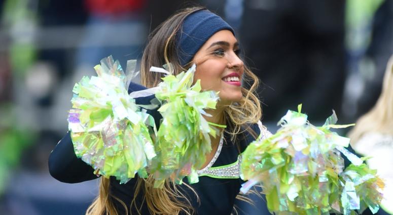 Dec 2, 2018; Seattle, WA, USA; Seattle Seahawks cheerleader performs during a football game against San Francisco 49ers in the first half at CenturyLink Field. Mandatory Credit: James Snook-USA TODAY Sports Dec 2, 2018; Seattle, WA, USA; Seattle Seahawks cheerleader performs during a football game against San Francisco 49ers in the first half at CenturyLink Field. Mandatory Credit: James Snook-USA TODAY Sports