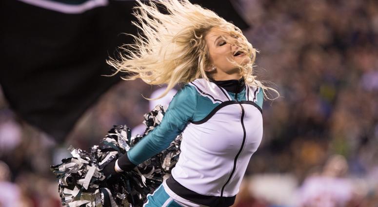 Dec 3, 2018; Philadelphia, PA, USA; Philadelphia Eagles cheerleader performs during the second quarter of a game against the Washington Redskins at Lincoln Financial Field. Mandatory Credit: Bill Streicher-USA TODAY Sports Dec 3, 2018; Philadelphia, PA, USA; Philadelphia Eagles cheerleader performs during the second quarter of a game against the Washington Redskins at Lincoln Financial Field. Mandatory Credit: Bill Streicher-USA TODAY Sports