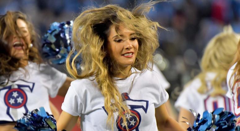 Dec 6, 2018; Nashville, TN, USA; Tennessee Titans Cheerleader performs during the first half against the Jacksonville Jaguars at Nissan Stadium. Mandatory Credit: Jim Brown-USA TODAY Sports Dec 6, 2018; Nashville, TN, USA; Tennessee Titans Cheerleader performs during the first half against the Jacksonville Jaguars at Nissan Stadium. Mandatory Credit: Jim Brown-USA TODAY Sports