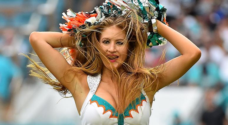 Dec 9, 2018; Miami Gardens, FL, USA; A Miami Dolphins cheerleader performs during the second half between the Miami Dolphins and the New England Patriots at Hard Rock Stadium. Mandatory Credit: Jasen Vinlove-USA TODAY Sports Dec 9, 2018; Miami Gardens, FL, USA; A Miami Dolphins cheerleader performs during the second half between the Miami Dolphins and the New England Patriots at Hard Rock Stadium. Mandatory Credit: Jasen Vinlove-USA TODAY Sports