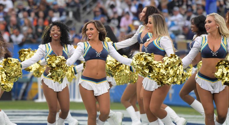 Dec 9, 2018; Carson, CA, USA; Los Angeles Chargers girls cheerleaders dance during the game against the Cincinnati Bengals at StubHub Center. Mandatory Credit: Kirby Lee-USA TODAY Sports Dec 9, 2018; Carson, CA, USA; Los Angeles Chargers girls cheerleaders dance during the game against the Cincinnati Bengals at StubHub Center. Mandatory Credit: Kirby Lee-USA TODAY Sports