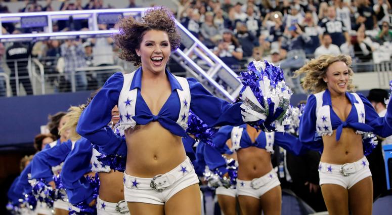 Dec 9, 2018; Arlington, TX, USA; Dallas Cowboys cheerleaders run on to the field before the game against the Philadelphia Eagles at AT&T Stadium. Mandatory Credit: Tim Heitman-USA TODAY Sports Dec 9, 2018; Arlington, TX, USA; Dallas Cowboys cheerleaders run on to the field before the game against the Philadelphia Eagles at AT&T Stadium. Mandatory Credit: Tim Heitman-USA TODAY Sports