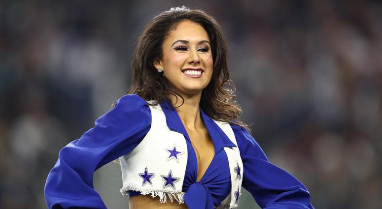 Dec 9, 2018; Arlington, TX, USA; Dallas Cowboys cheerleader performs during a timeout from the game against the Philadelphia Eagles at AT&T Stadium. Mandatory Credit: Matthew Emmons-USA TODAY Sports Dec 9, 2018; Arlington, TX, USA; Dallas Cowboys cheerleader performs during a timeout from the game against the Philadelphia Eagles at AT&T Stadium. Mandatory Credit: Matthew Emmons-USA TODAY Sports