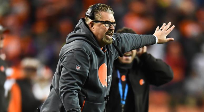 Cleveland Browns head coach Gregg Williams calls out in the third quarter against the Denver Broncos at Broncos Stadium at Mile High