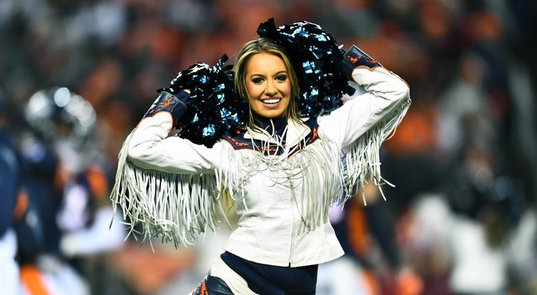 Dec 15, 2018; Denver, CO, USA; Denver Broncos cheerleader performs in the second half against the Cleveland Browns at Broncos Stadium at Mile High. Mandatory Credit: Ron Chenoy-USA TODAY Sports Dec 15, 2018; Denver, CO, USA; Denver Broncos cheerleader performs in the second half against the Cleveland Browns at Broncos Stadium at Mile High. Mandatory Credit: Ron Chenoy-USA TODAY Sports