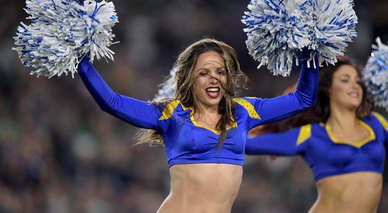Dec 16, 2018; Los Angeles, CA, USA; Los Angeles Rams cheerleaders perform against the Philadelphia Eagles during the first half at Los Angeles Memorial Coliseum. Mandatory Credit: Kirby Lee-USA TODAY Sports Dec 16, 2018; Los Angeles, CA, USA; Los Angeles Rams cheerleaders perform against the Philadelphia Eagles during the first half at Los Angeles Memorial Coliseum. Mandatory Credit: Kirby Lee-USA TODAY Sports