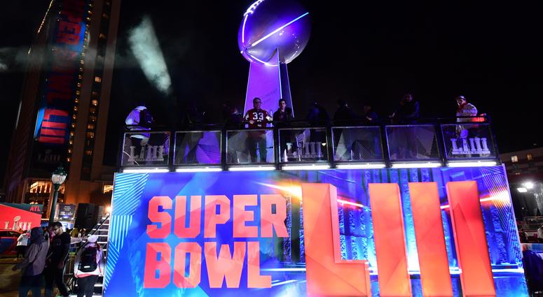 General overall view of replica Vince Lombardi trophy at Super Bowl LIII live at Centennial Park. General overall view of replica Vince Lombardi trophy at Super Bowl LIII live at Centennial Park.
