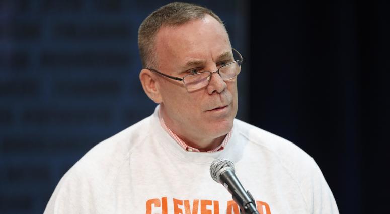 Feb 28, 2019; Indianapolis, IN, USA; Cleveland Browns general manager John Dorsey speaks to the media during the 2019 NFL Combine at the Indianapolis Convention Center. Mandatory Credit: Brian Spurlock-USA TODAY Sports Feb 28, 2019; Indianapolis, IN, USA; Cleveland Browns general manager John Dorsey speaks to the media during the 2019 NFL Combine at the Indianapolis Convention Center. Mandatory Credit: Brian Spurlock-USA TODAY Sports