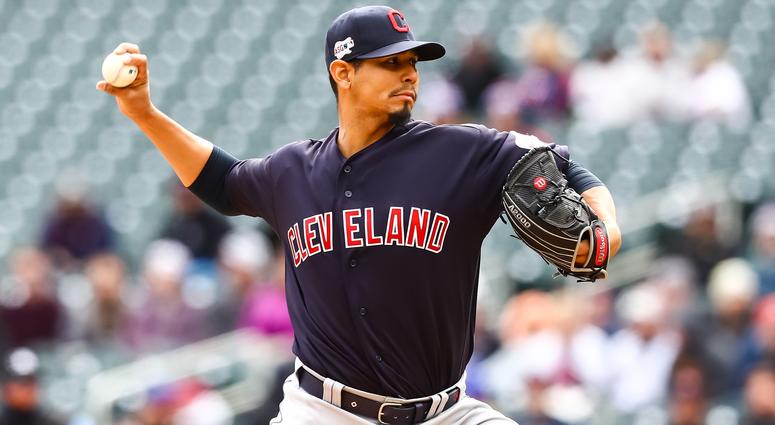 Mar 31, 2019; Minneapolis, MN, USA; Cleveland Indians starting pitcher Carlos Carrasco (59) throws a pitch in the bottom of the first inning against the Minnesota Twins at Target Field. Mandatory Credit: David Berding-USA TODAY Sports Mar 31, 2019; Minneapolis, MN, USA; Cleveland Indians starting pitcher Carlos Carrasco (59) throws a pitch in the bottom of the first inning against the Minnesota Twins at Target Field. Mandatory Credit: David Berding-USA TODAY Sports