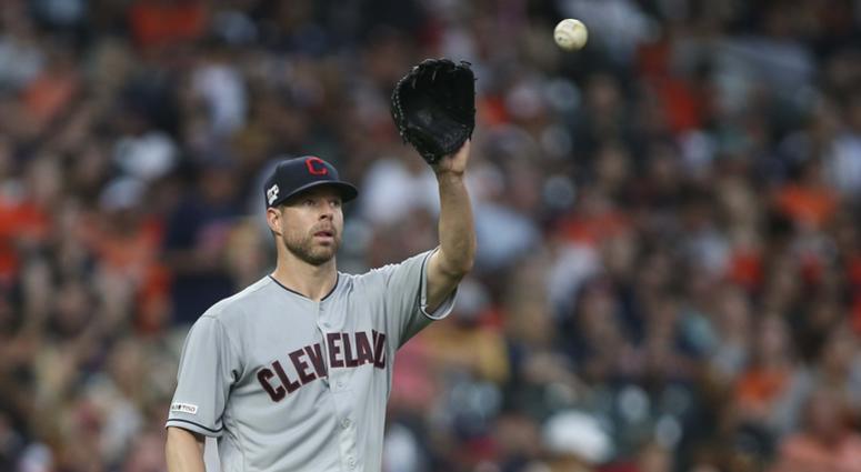 Cleveland Indians starting pitcher Corey Kluber (28) reacts after a play during the second inning against the Houston Astros at Minute Maid Park. Cleveland Indians starting pitcher Corey Kluber (28) reacts after a play during the second inning against the Houston Astros at Minute Maid Park.