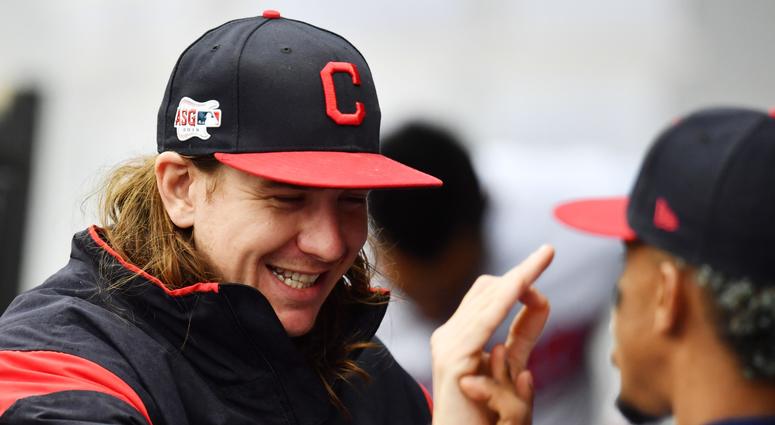 May 3, 2019; Cleveland, OH, USA; Cleveland Indians pitcher Mike Clevinger at Progressive Field. Mandatory Credit: Ken Blaze-USA TODAY Sports May 3, 2019; Cleveland, OH, USA; Cleveland Indians pitcher Mike Clevinger at Progressive Field. Mandatory Credit: Ken Blaze-USA TODAY Sports