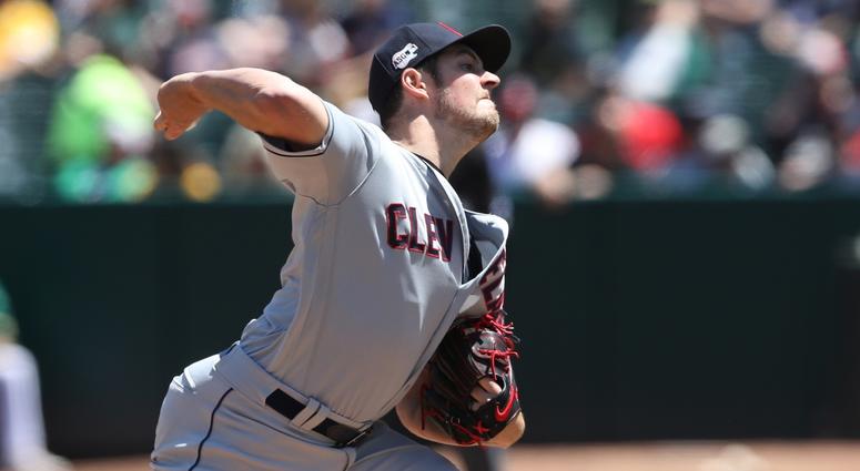 Cleveland Indians starting pitcher Trevor Bauer (47) throws a pitch during the second inning against the Oakland Athletics at Oakland Coliseum. Cleveland Indians starting pitcher Trevor Bauer (47) throws a pitch during the second inning against the Oakland Athletics at Oakland Coliseum.