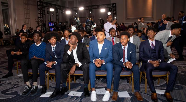 May 14, 2019; Chicago, IL, USA; NBA top prospects are seen during the 2019 NBA Draft Lottery at the Hilton Chicago. Mandatory Credit: Patrick Gorski-USA TODAY Sports May 14, 2019; Chicago, IL, USA; NBA top prospects are seen during the 2019 NBA Draft Lottery at the Hilton Chicago. Mandatory Credit: Patrick Gorski-USA TODAY Sports