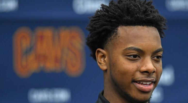 Jun 21, 2019; Independence, OH, USA; Cleveland Cavaliers first round pick Darius Garland answers questions during a press conference at Cleveland Clinic Courts. Mandatory Credit: David Dermer-USA TODAY Sports Jun 21, 2019; Independence, OH, USA; Cleveland Cavaliers first round pick Darius Garland answers questions during a press conference at Cleveland Clinic Courts. Mandatory Credit: David Dermer-USA TODAY Sports