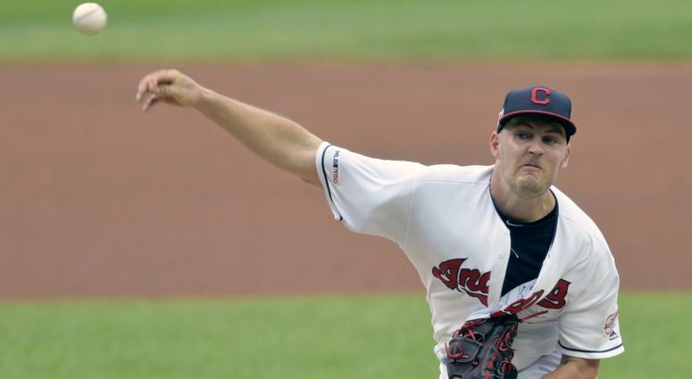 Jul 18, 2019; Cleveland, OH, USA; Cleveland Indians starting pitcher Trevor Bauer (47) delivers against the Detroit Tigers in the first inning at Progressive Field. Mandatory Credit: David Richard-USA TODAY Sports Jul 18, 2019; Cleveland, OH, USA; Cleveland Indians starting pitcher Trevor Bauer (47) delivers against the Detroit Tigers in the first inning at Progressive Field. Mandatory Credit: David Richard-USA TODAY Sports