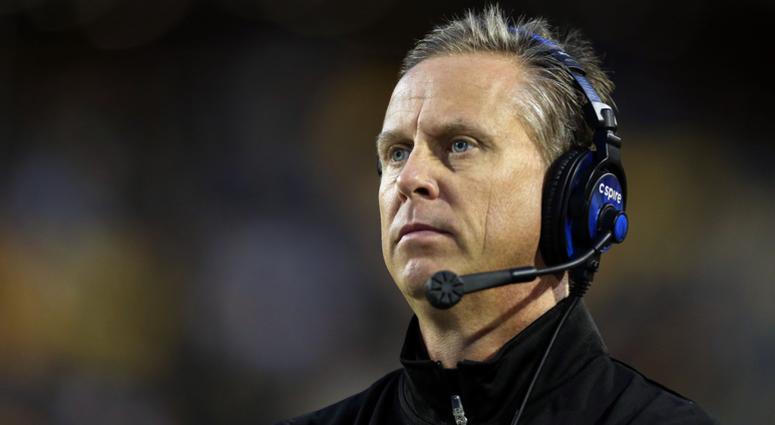Southern Miss Golden Eagles head coach Todd Monken looks on from the sidelines in the second half against the Old Dominion Monarchs at M.M. Roberts Stadium. Southern Miss won, 56-31. Southern Miss Golden Eagles head coach Todd Monken looks on from the sidelines in the second half against the Old Dominion Monarchs at M.M. Roberts Stadium. Southern Miss won, 56-31.