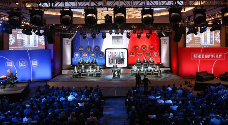 General view during the NBA draft lottery at New York Hilton Midtown. The Philadelphia 76ers received the first overall pick in the 2016 draft General view during the NBA draft lottery at New York Hilton Midtown. The Philadelphia 76ers received the first overall pick in the 2016 draft