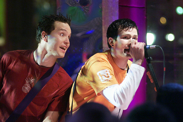 Blink 182 on 'MTV 2 Large' on New Year's Eve in MTV's Times Square studios, 12/31/99 Blink 182 on 'MTV 2 Large' on New Year's Eve in MTV's Times Square studios, 12/31/99