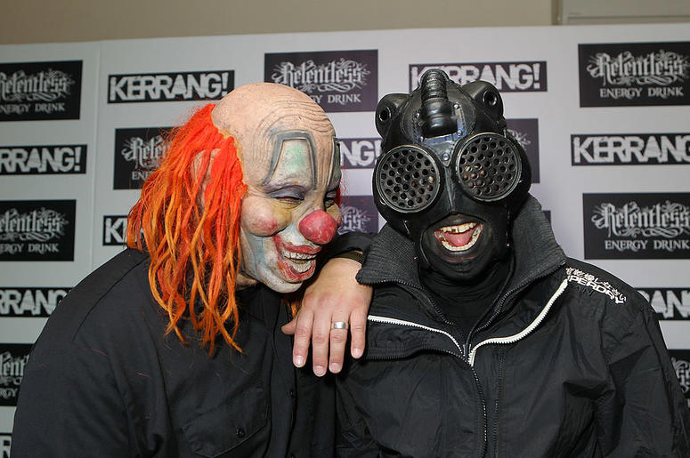 Clown and Sid of Slipknot pose in the winners room at The Kerrang! Awards at the Troxy on June 13, 2013 in London, England Clown and Sid of Slipknot pose in the winners room at The Kerrang! Awards at the Troxy on June 13, 2013 in London, England
