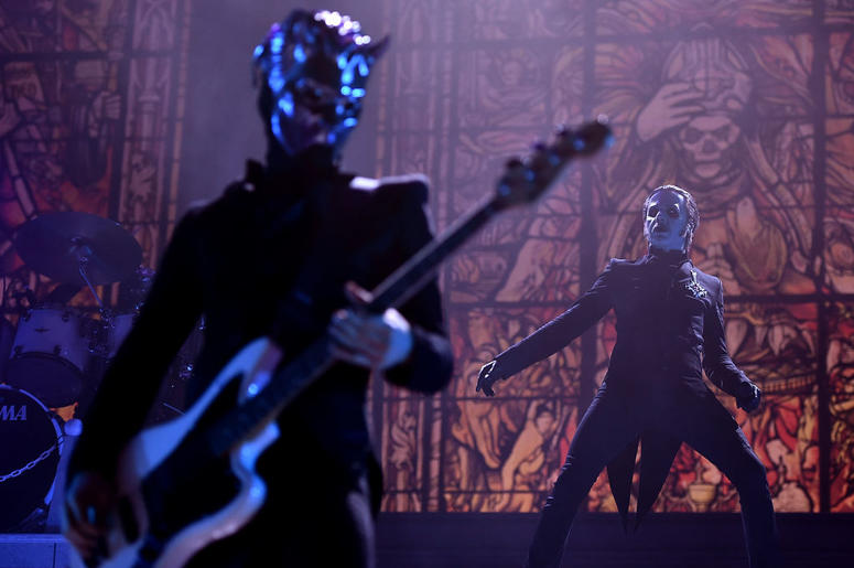 Tobias Forge performing as Cardinal Copia of the band Ghost at Barclays Center on December 15, 2018 in New York City Tobias Forge performing as Cardinal Copia of the band Ghost at Barclays Center on December 15, 2018 in New York City