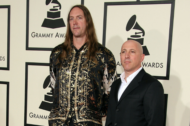 Musicians Maynard James Keenan (R) and Danny Carey from the group Tool arrive at the 50th annual Grammy awards Musicians Maynard James Keenan (R) and Danny Carey from the group Tool arrive at the 50th annual Grammy awards