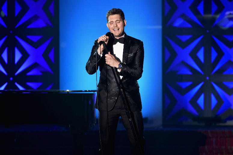 Michael Buble performs onstage at the Songwriters Hall Of Fame 46th Annual Induction And Awards Michael Buble performs onstage at the Songwriters Hall Of Fame 46th Annual Induction And Awards