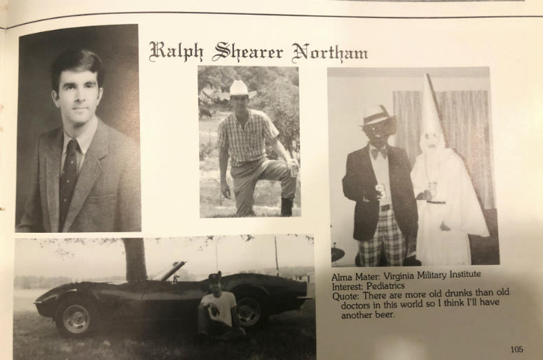 Imagen de la página del gobernador de Virginia Ralph Northam en el anuario de 1984 de la Escuela Médica del Este de Virginia. Imagen de la página del gobernador de Virginia Ralph Northam en el anuario de 1984 de la Escuela Médica del Este de Virginia.