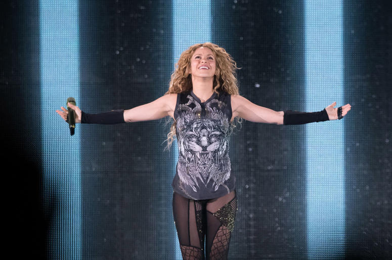 Shakira performs in concert at Madison Square Garden on August 10, 2018 in New York City. Shakira performs in concert at Madison Square Garden on August 10, 2018 in New York City.