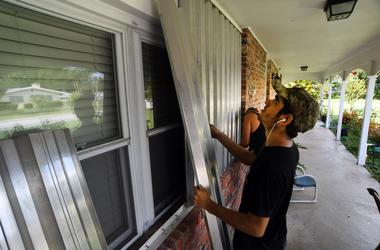 Richard Henson, right, and his uncle, Peter Henson, prepare their grandmother s house on Aug. 29, 2019, in Fort Pierce, Fla. for the arrival of Hurricane Dorian. Usp News Hurricane Dorian Preparations A Usa Fl